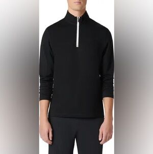 Bugatchi Black Quarter Zip Pullover Sz Lg NWT